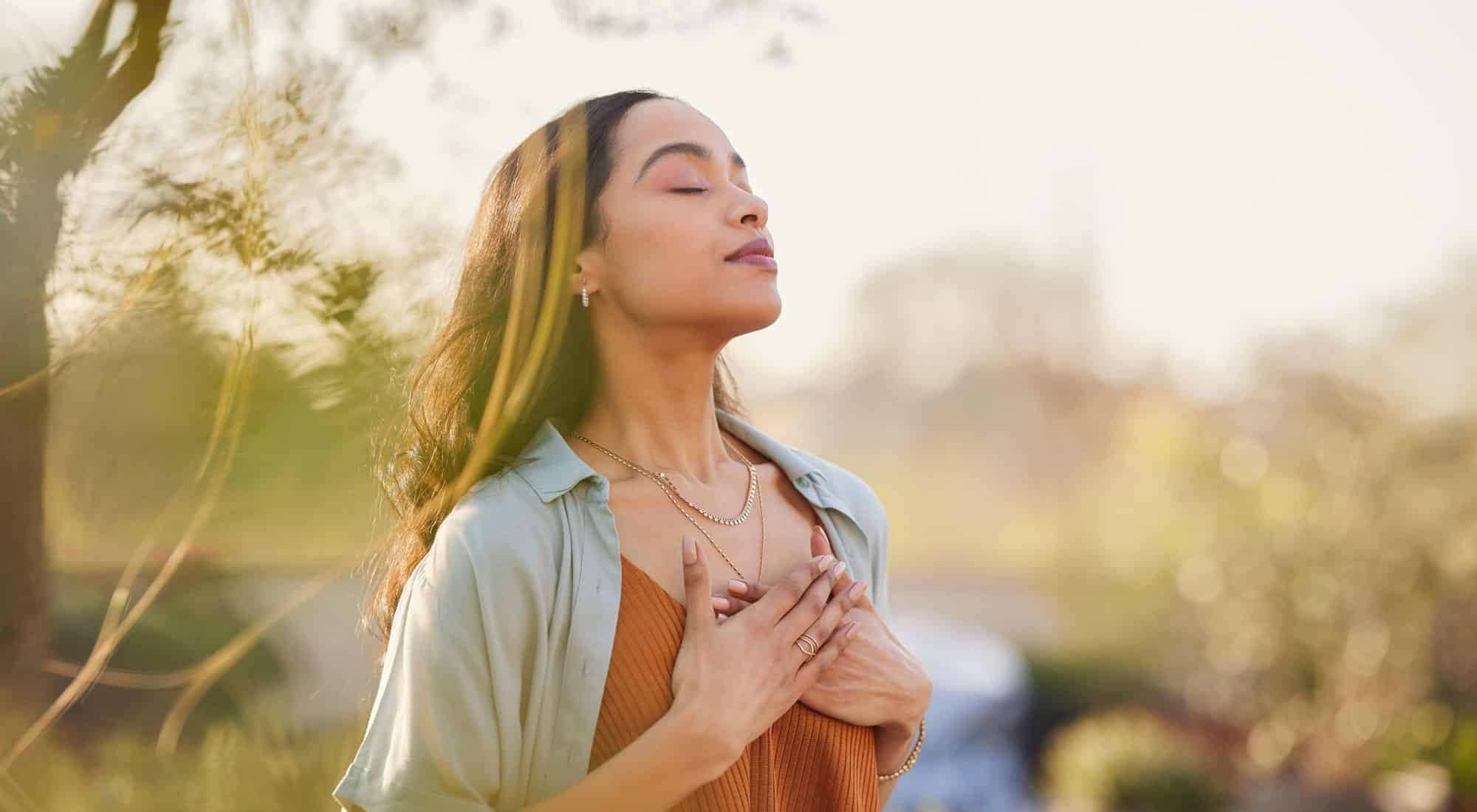 woman enjoying a moment of meditation